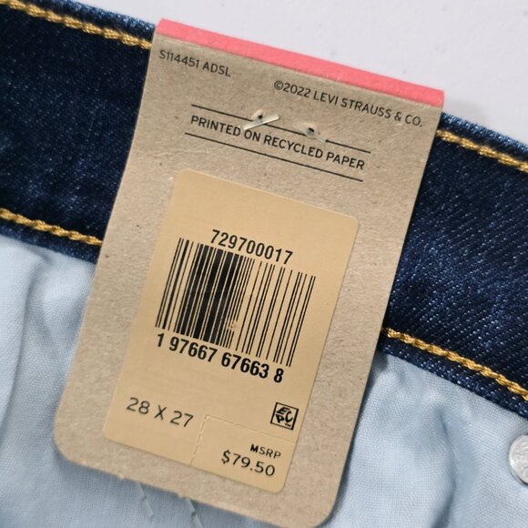 NWT Levi's Wide Leg High Rise Jeans 90s Retro Blue Size 28 - Picture 7 of 7